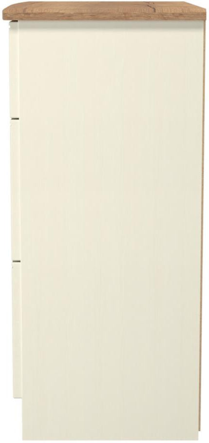 Victoria 3 Drawer Deep Chest of Drawers with Oak Top