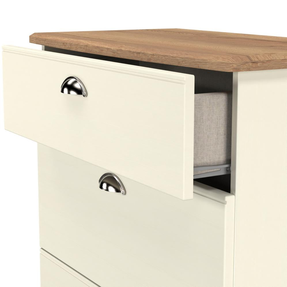 Victoria 3 Drawer Deep Chest of Drawers with Oak Top