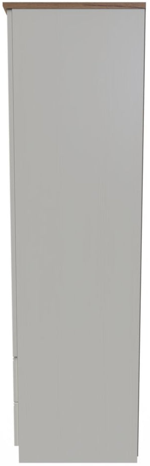 Victoria 2 Door 2 Drawer Double Wardrobe with Oak Top