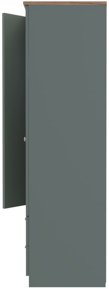 Victoria 2 Door 2 Drawer Double Wardrobe with Oak Top