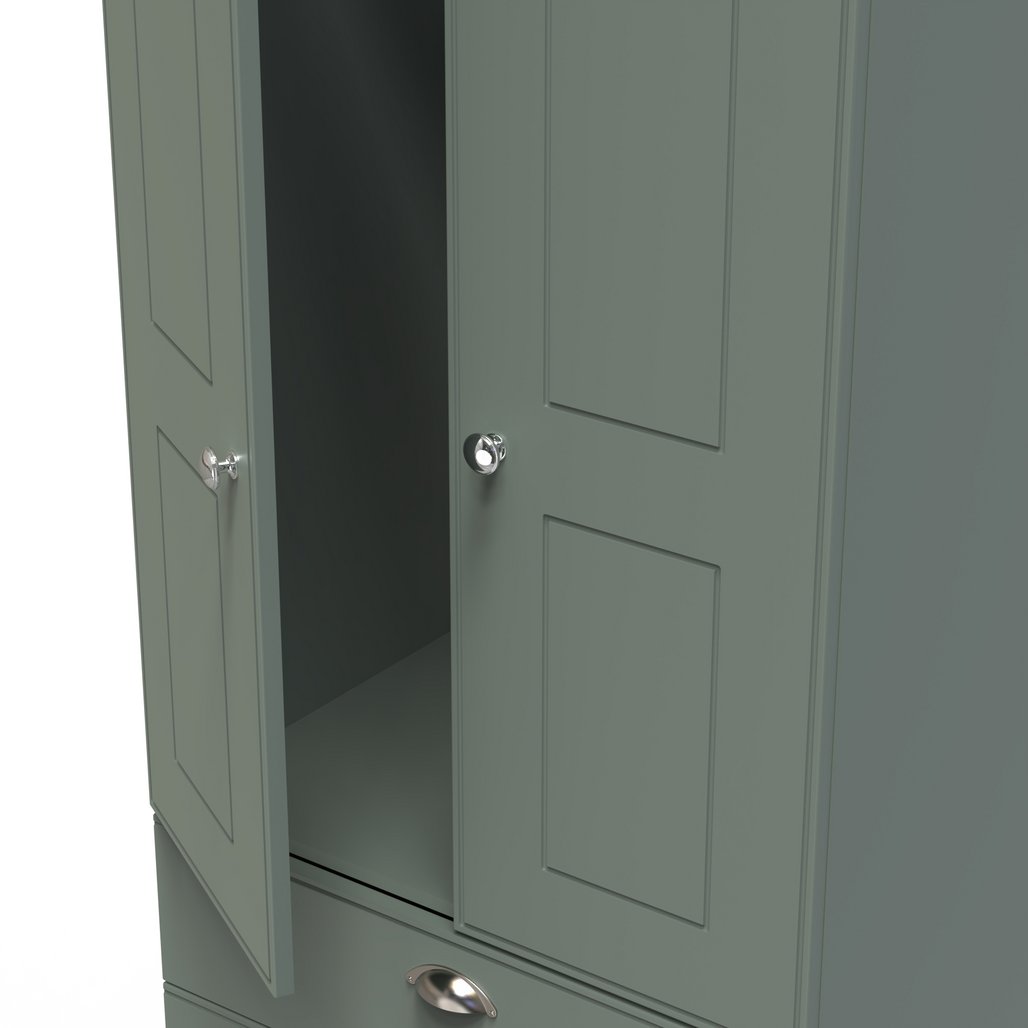 Victoria 2 Door 2 Drawer Double Wardrobe with Oak Top