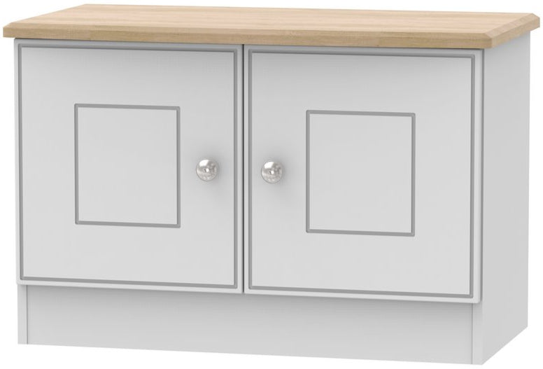 Victoria Low 2 Door Sideboard with Riviera Oak Top