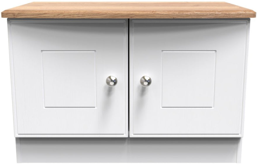Victoria Low 2 Door Sideboard with Riviera Oak Top
