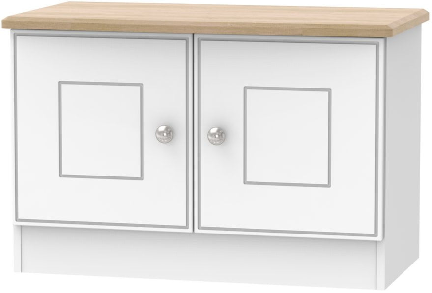 Victoria Low 2 Door Sideboard with Riviera Oak Top