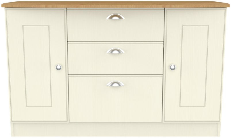 Victoria 2 Door 3 Drawer Sideboard with Riviera Oak Top
