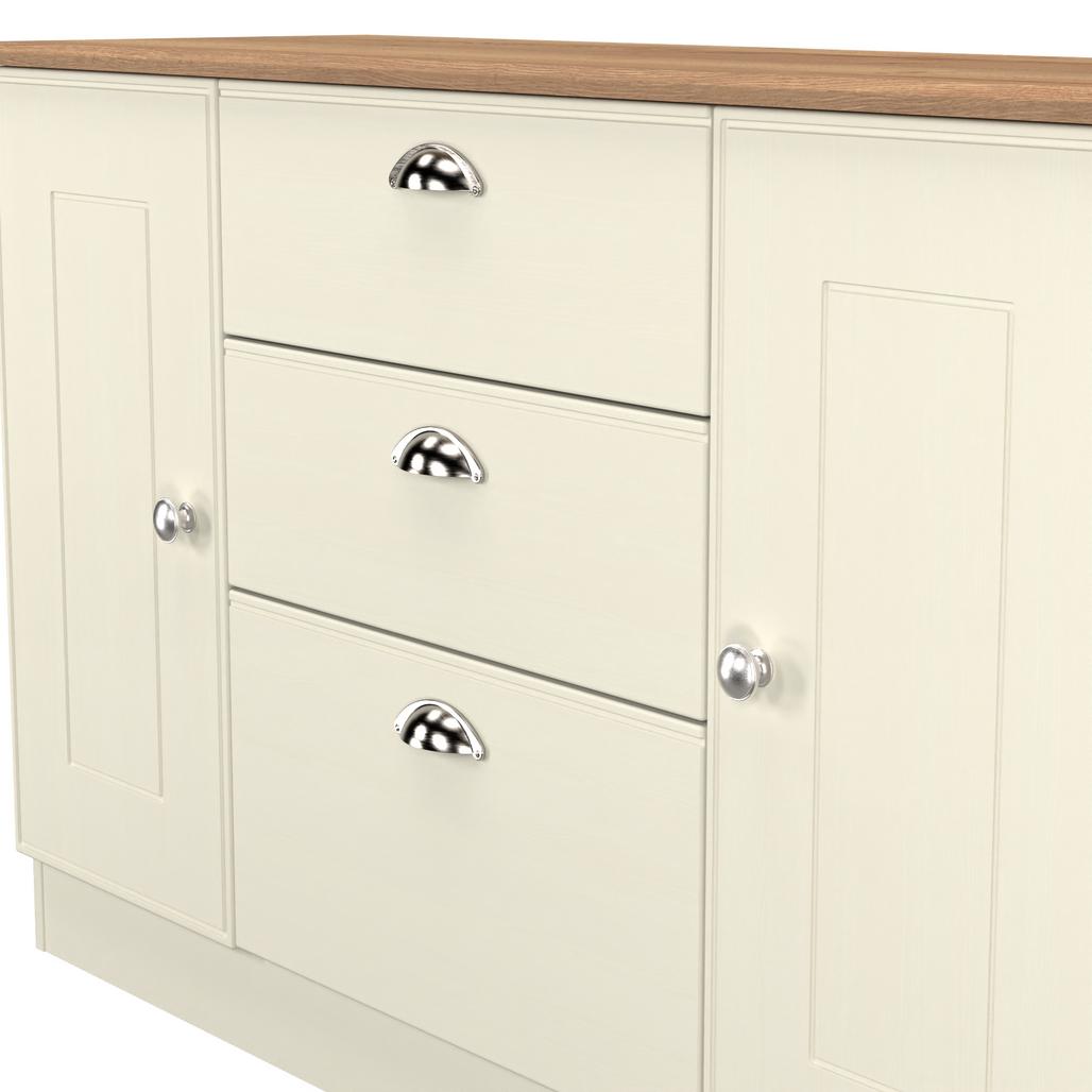 Victoria 2 Door 3 Drawer Sideboard with Riviera Oak Top