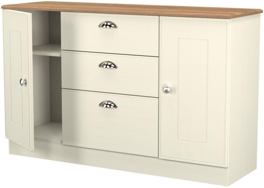 Victoria 2 Door 3 Drawer Sideboard with Riviera Oak Top