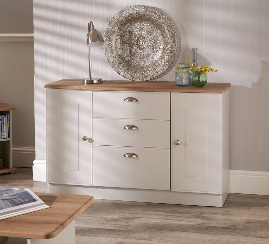 Victoria 2 Door 3 Drawer Sideboard with Riviera Oak Top