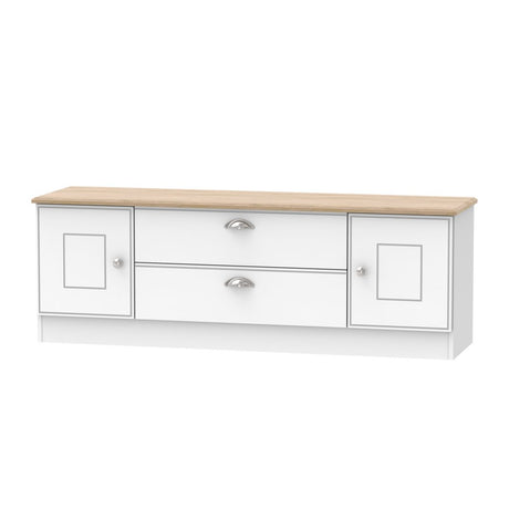 Victoria 2 Door 2 Drawer Wide TV Unit with Oak Top