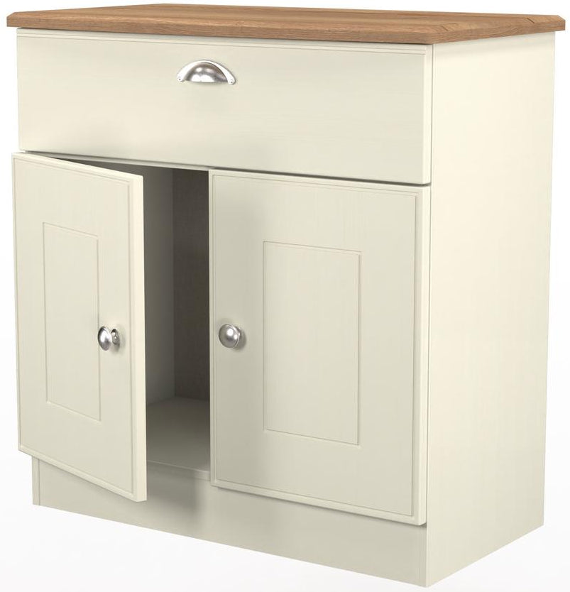 Victoria 2 Door 1 Drawer Sideboard with Oak Top