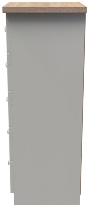 Vienna 5 Drawer Tallboy Drawer Chest with Oak Top