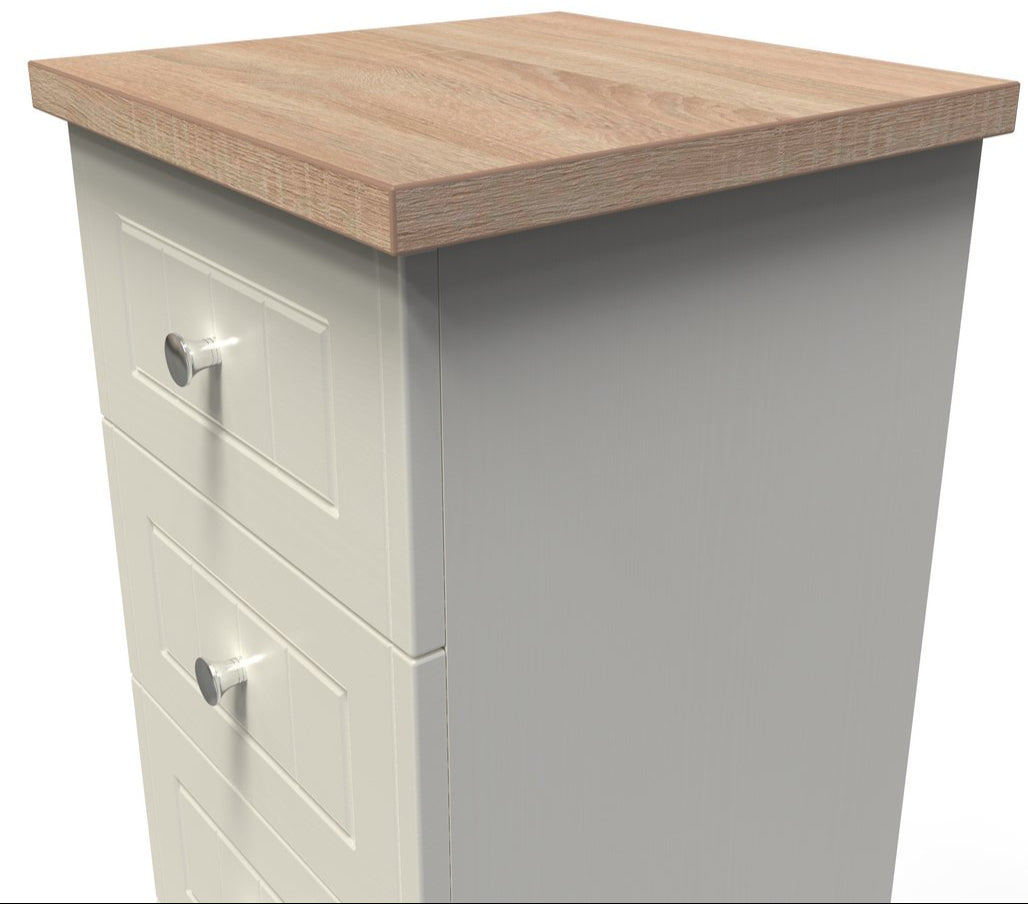 Vienna 5 Drawer Tallboy Drawer Chest with Oak Top