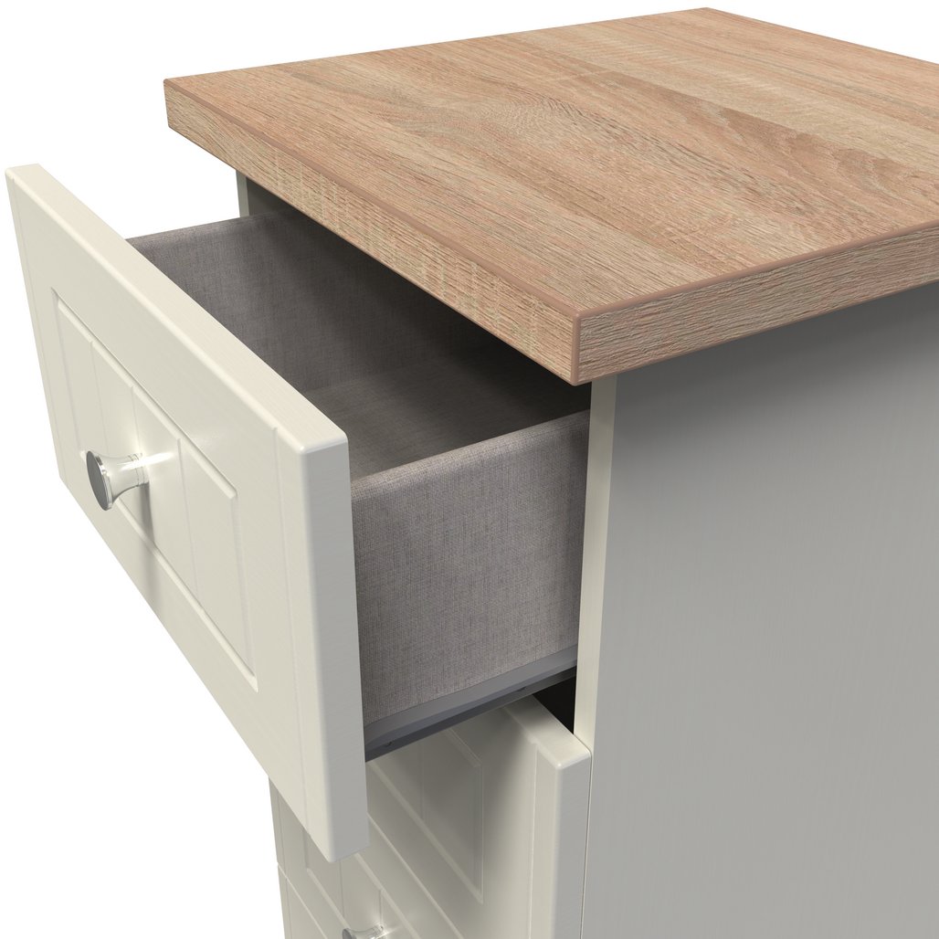 Vienna 5 Drawer Tallboy Drawer Chest with Oak Top