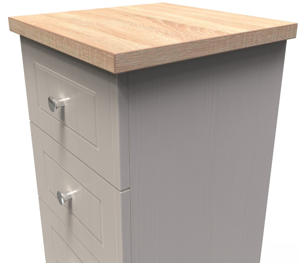 Vienna 5 Drawer Tallboy Drawer Chest with Oak Top
