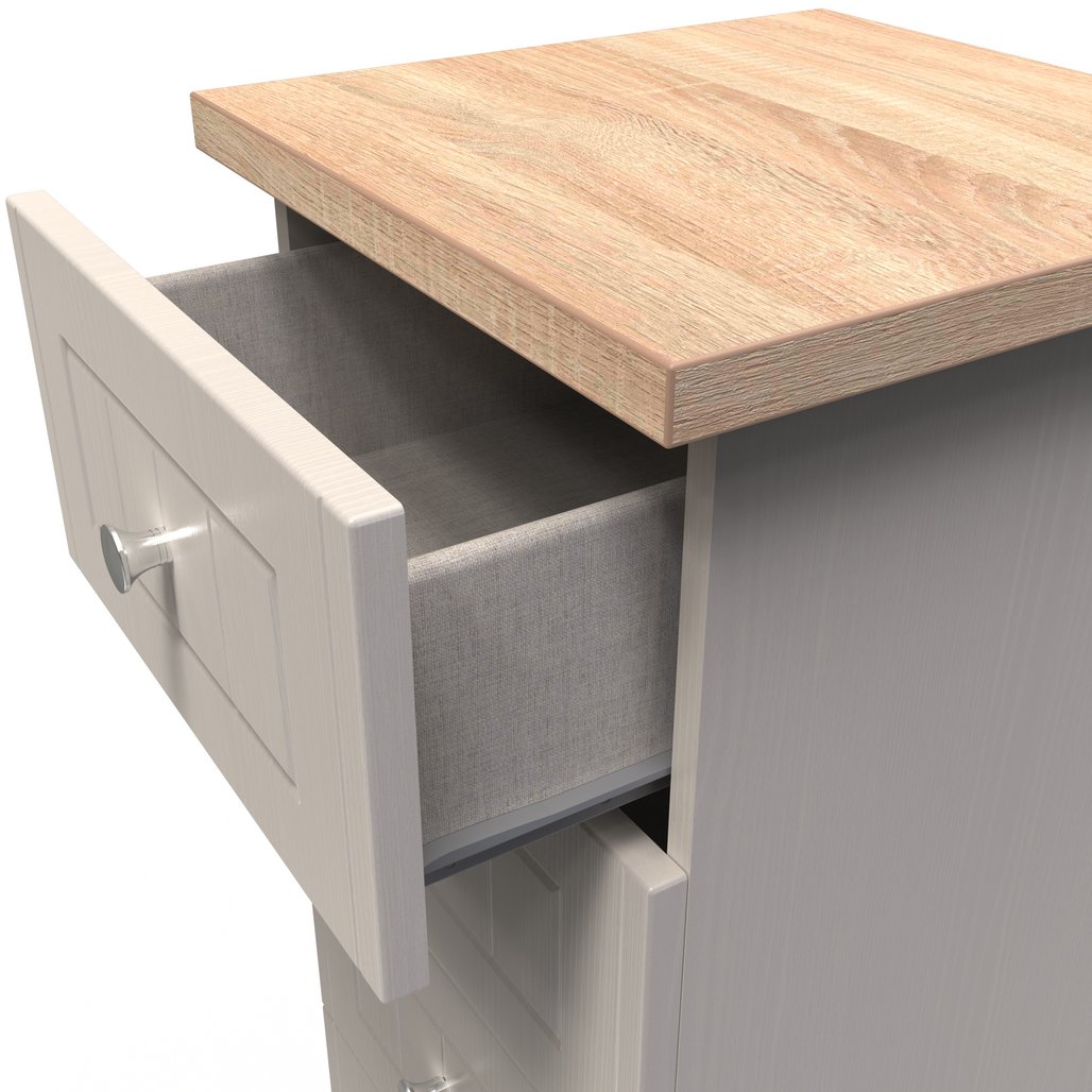 Vienna 5 Drawer Tallboy Drawer Chest with Oak Top