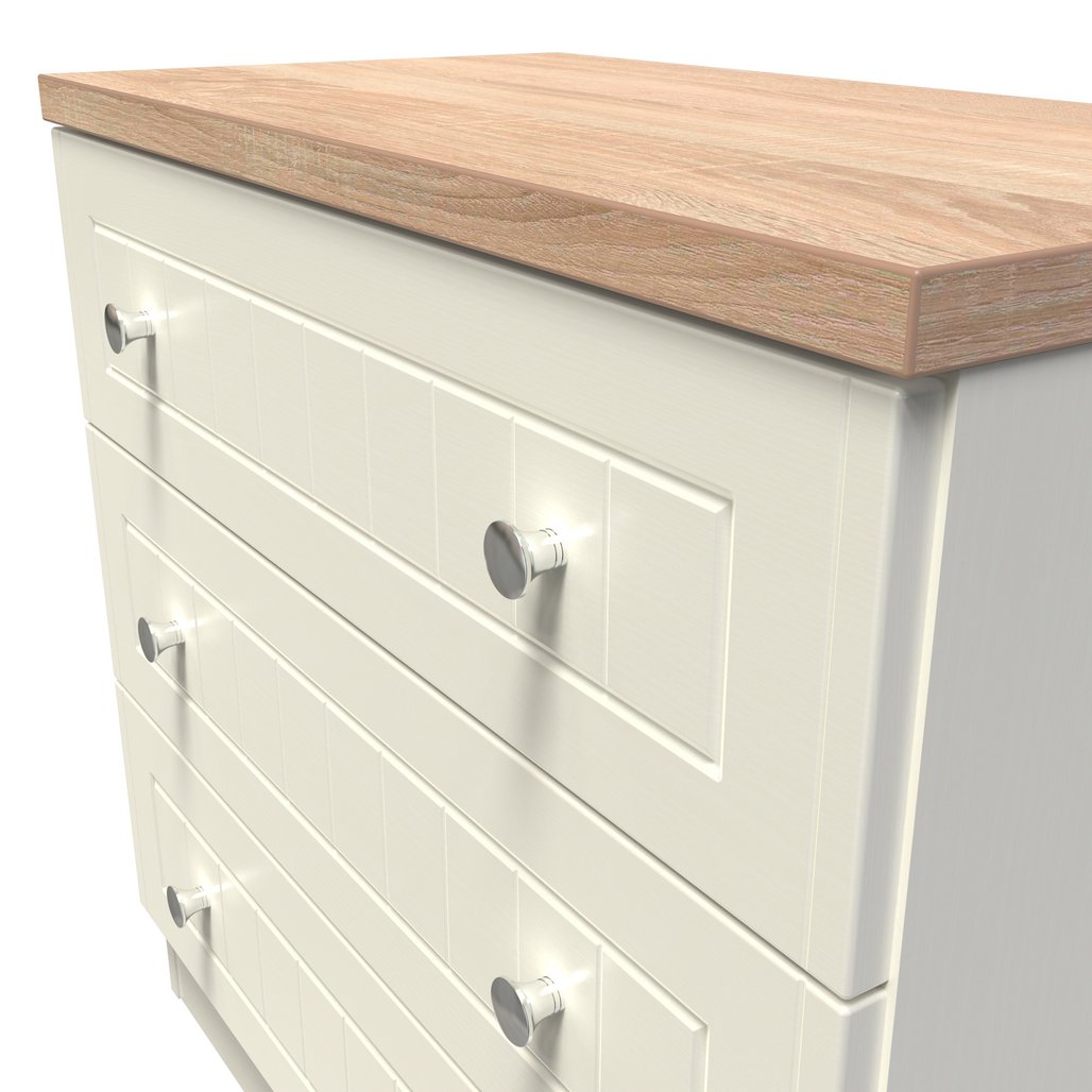 Vienna 3 Piece Bedroom Set with Oak Top