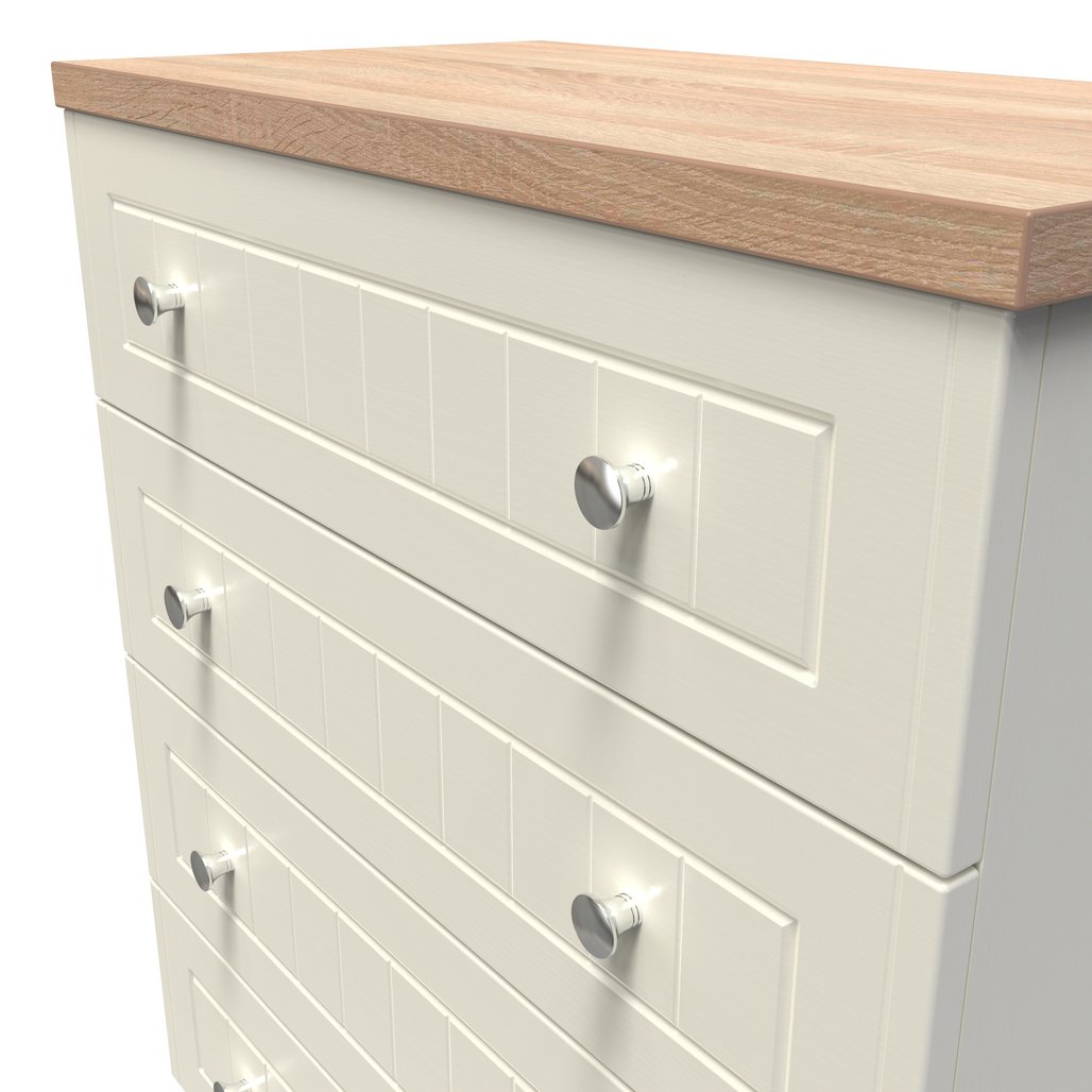 Vienna 4 Drawer Chest with Oak Top