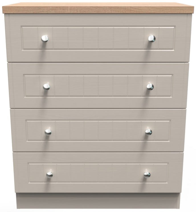 Vienna 4 Drawer Chest with Oak Top