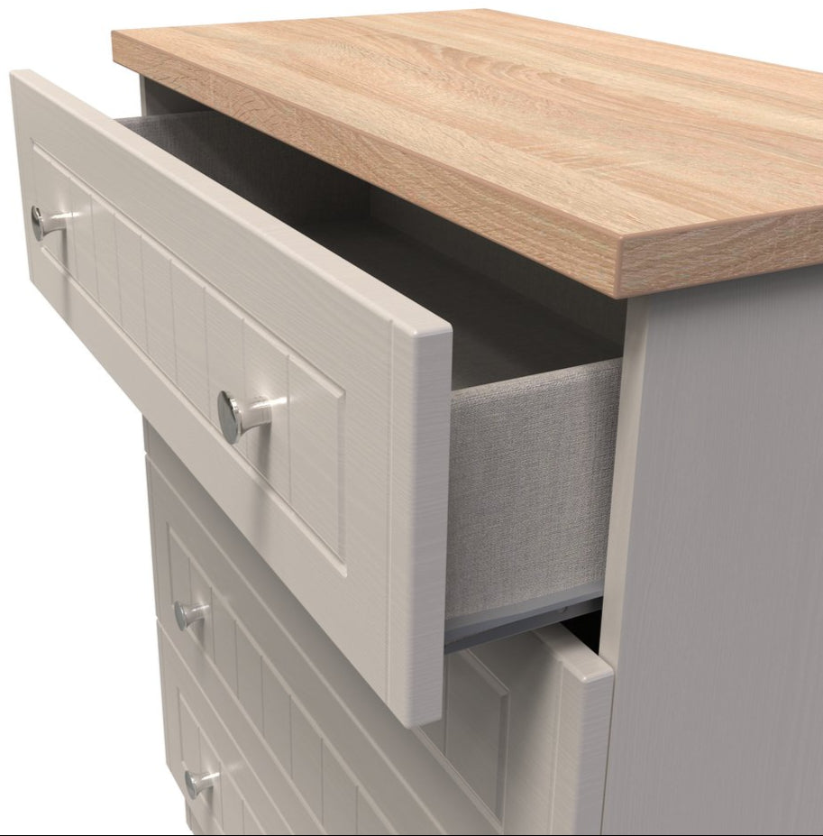 Vienna 4 Drawer Chest with Oak Top