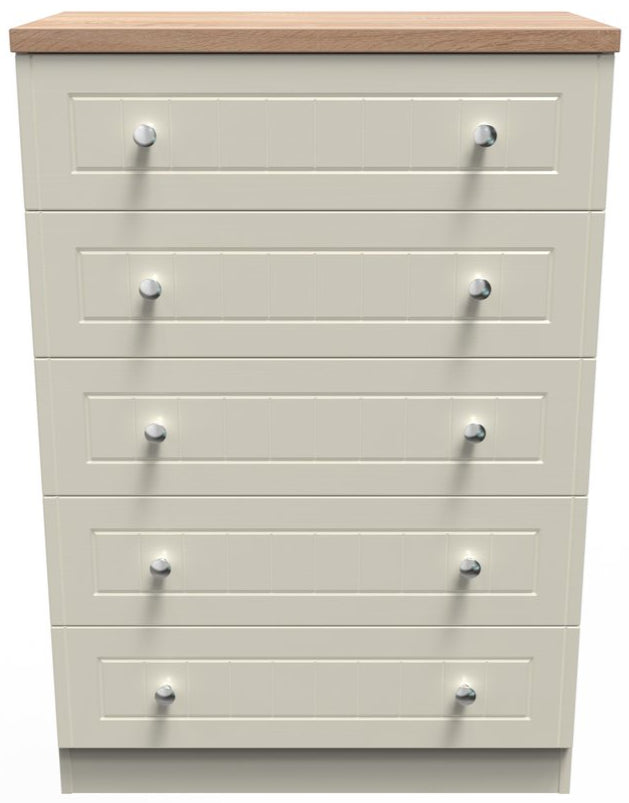 Vienna 5 Piece Bedroom Set with Oak Top