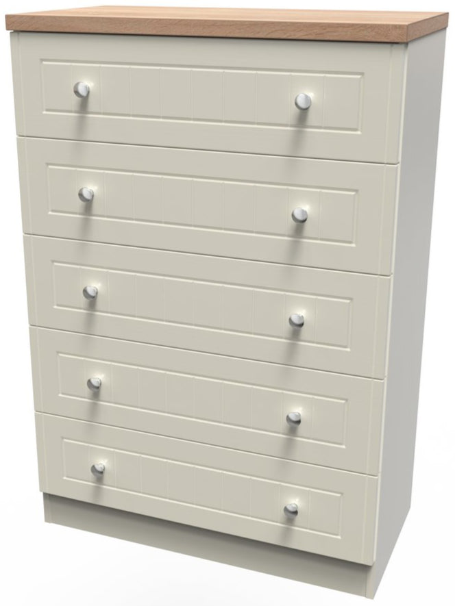 Vienna 5 Piece Bedroom Set with Oak Top