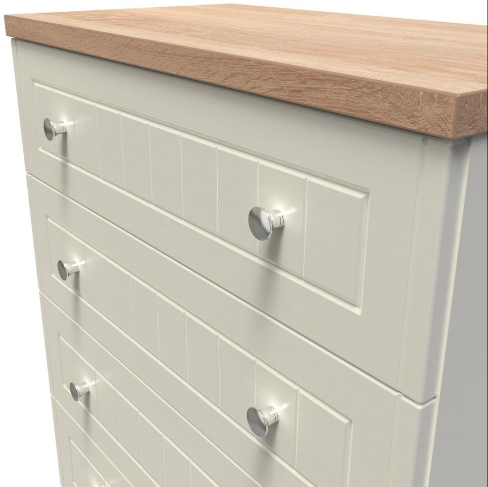 Vienna 5 Piece Bedroom Set with Oak Top