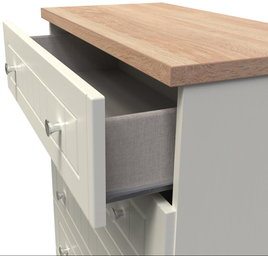 Vienna 5 Piece Bedroom Set with Oak Top