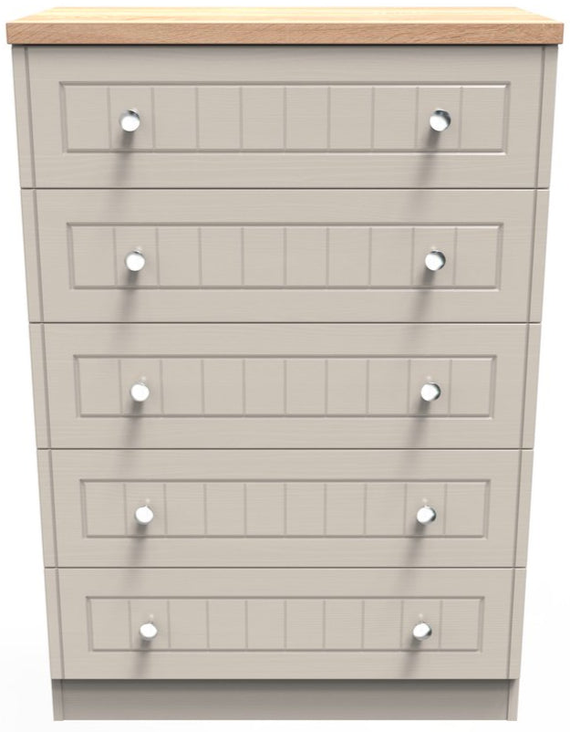 Vienna 5 Piece Bedroom Set with Oak Top