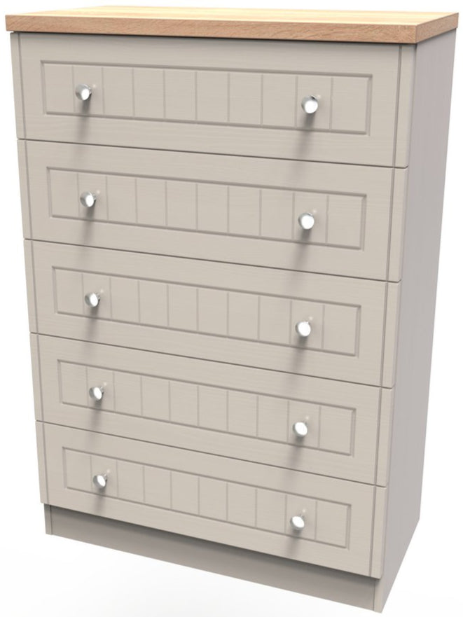 Vienna 5 Piece Bedroom Set with Oak Top