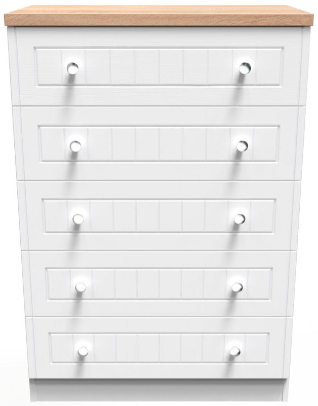 Vienna 5 Piece Bedroom Set with Oak Top