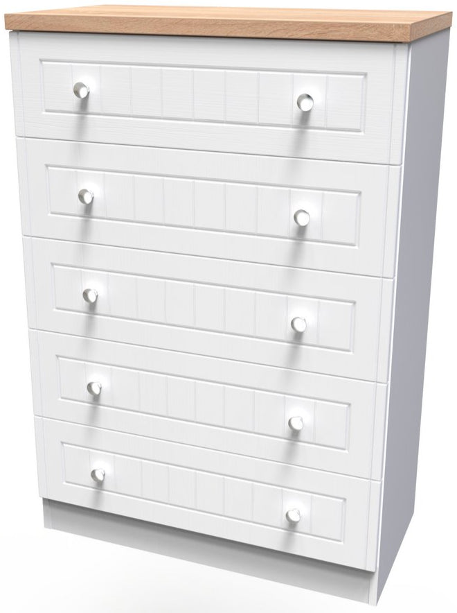 Vienna 5 Piece Bedroom Set with Oak Top