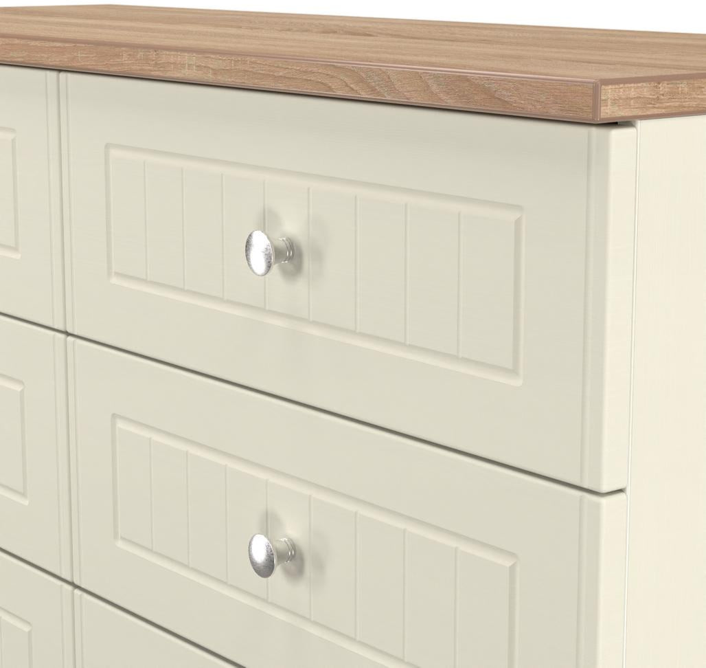 Vienna 6 Drawer Midi Chest with Oak Top