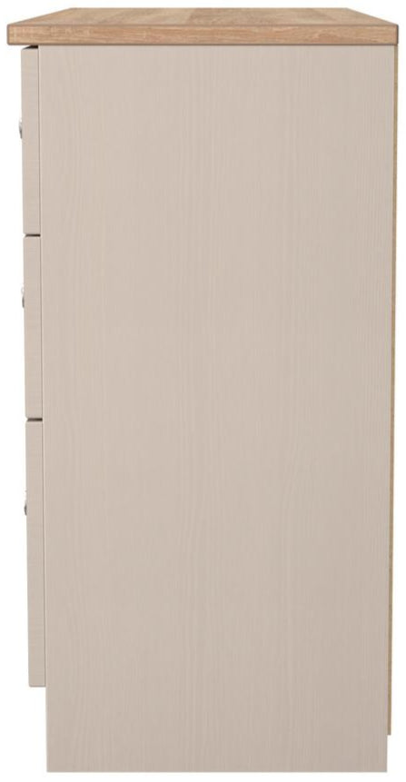 Vienna 6 Drawer Midi Chest with Oak Top