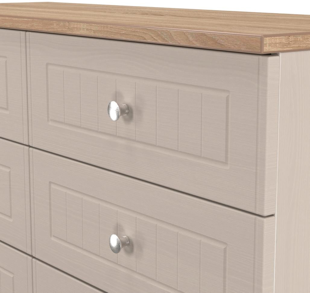 Vienna 6 Drawer Midi Chest with Oak Top