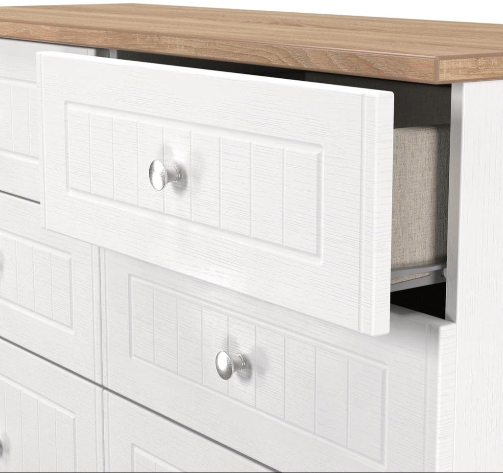 Vienna 6 Drawer Midi Chest with Oak Top
