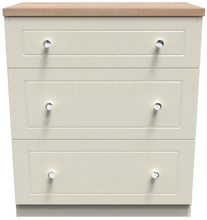 Vienna 3 Drawer Deep Table with Oak Top