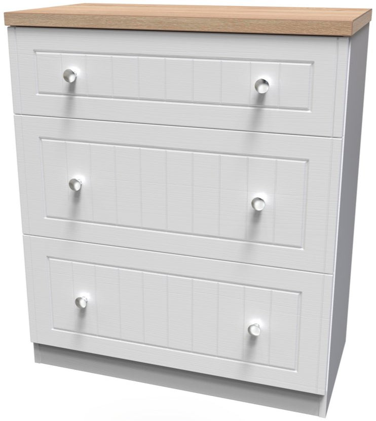 Vienna 3 Drawer Deep Table with Oak Top