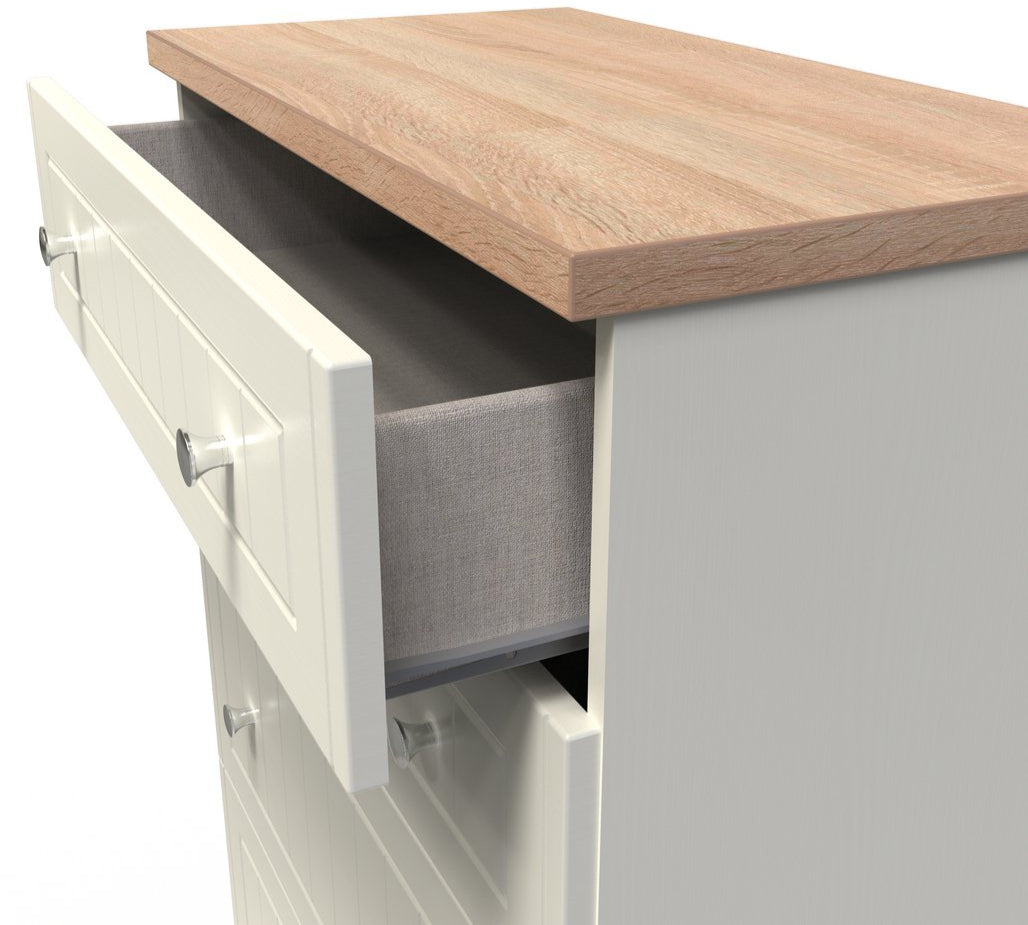Vienna 4 Drawer Deep Chest with Oak Top