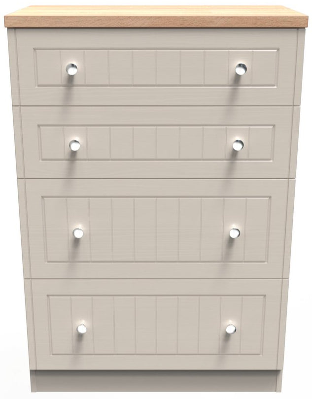 Vienna 4 Drawer Deep Chest with Oak Top