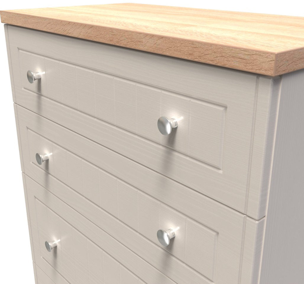 Vienna 4 Drawer Deep Chest with Oak Top