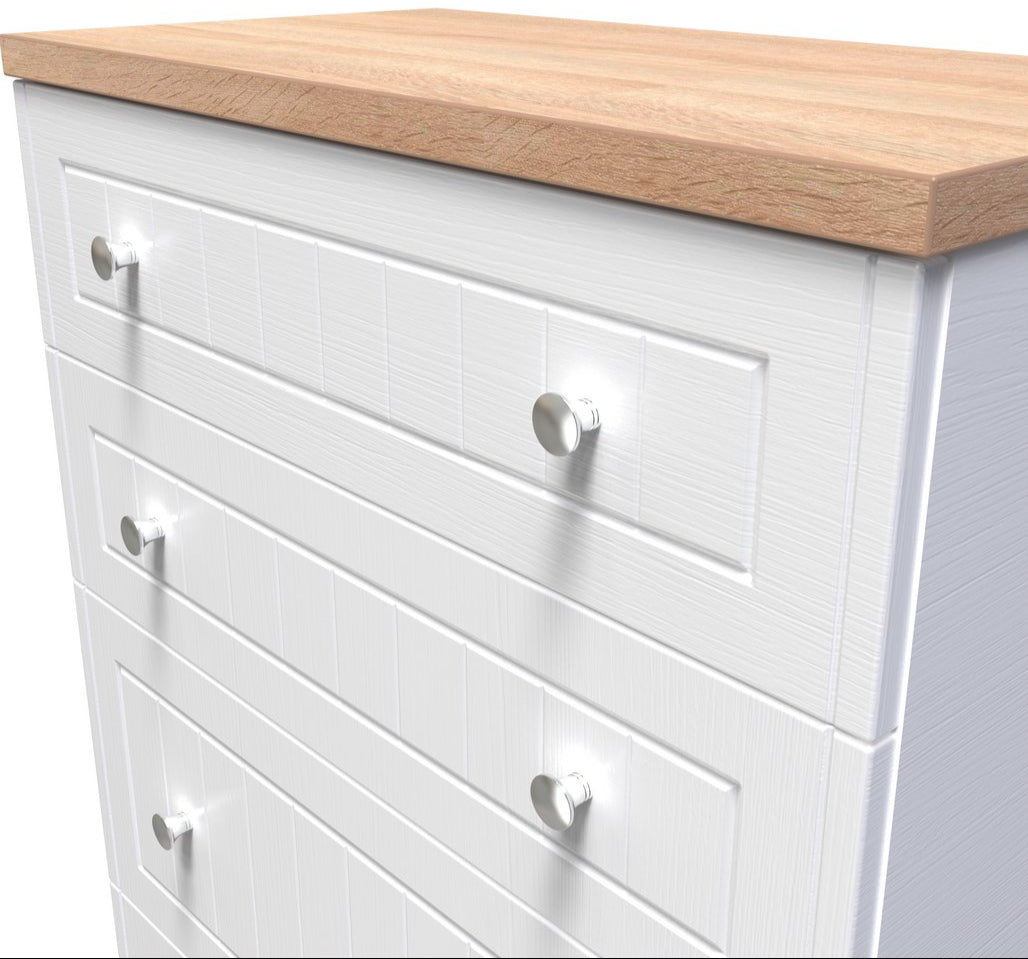 Vienna 4 Drawer Deep Chest with Oak Top