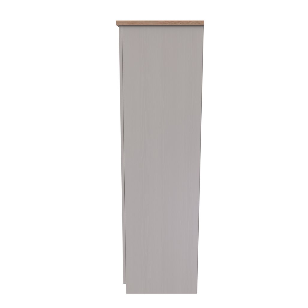 Vienna 3 Door Triple Mirrored Wardrobe with Oak Top