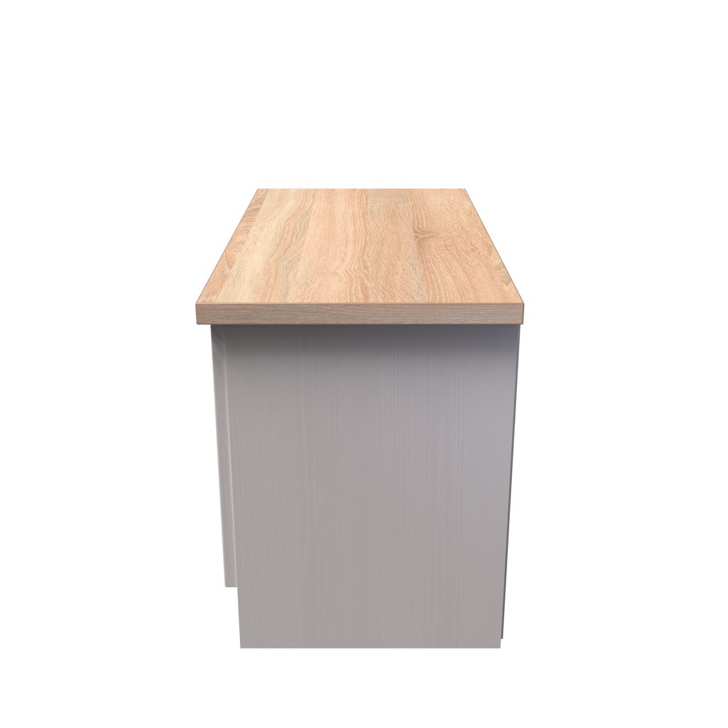 Vienna Low 2 Door Storage Unit with Oak Top