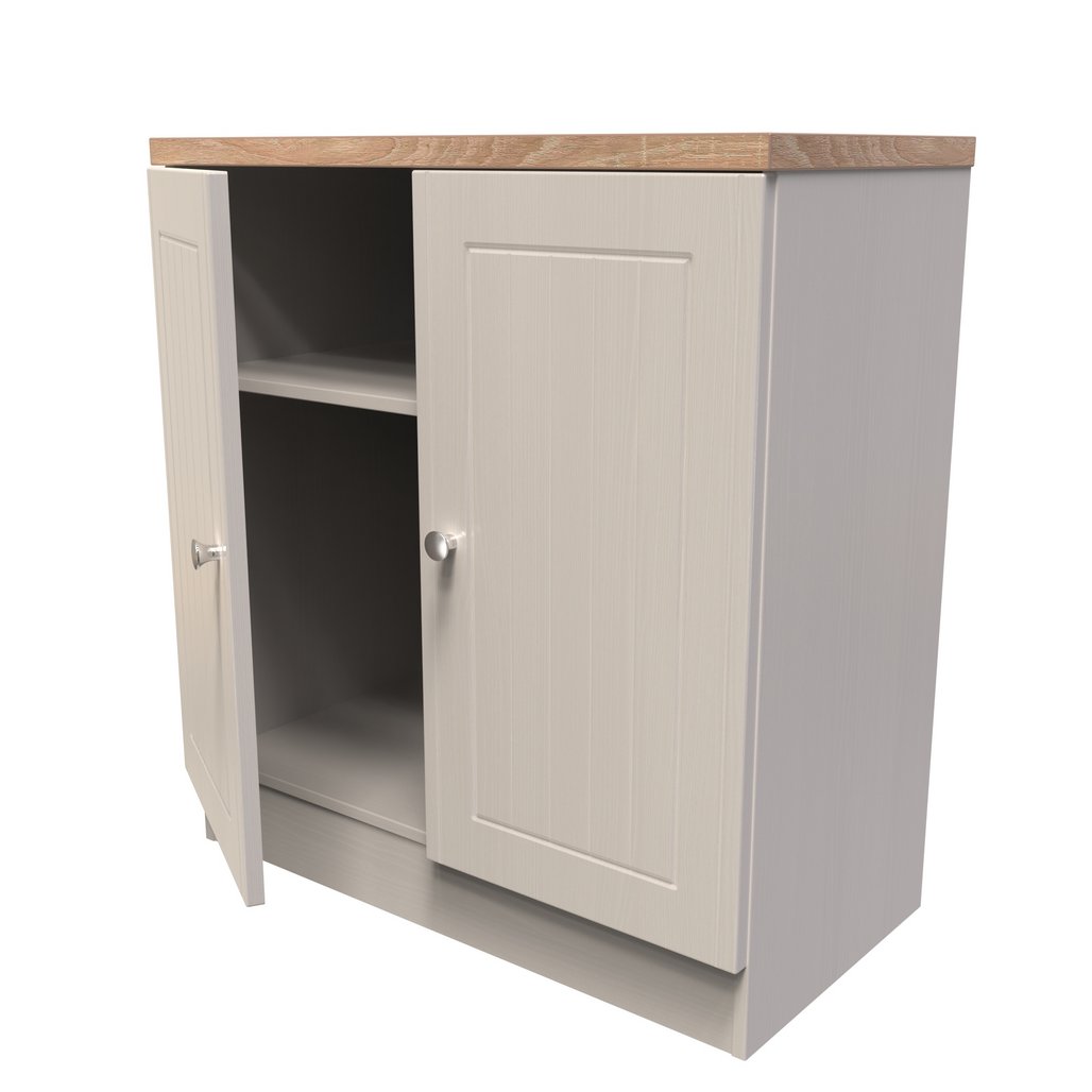 Vienna 2 Door Storage Unit with Oak Top