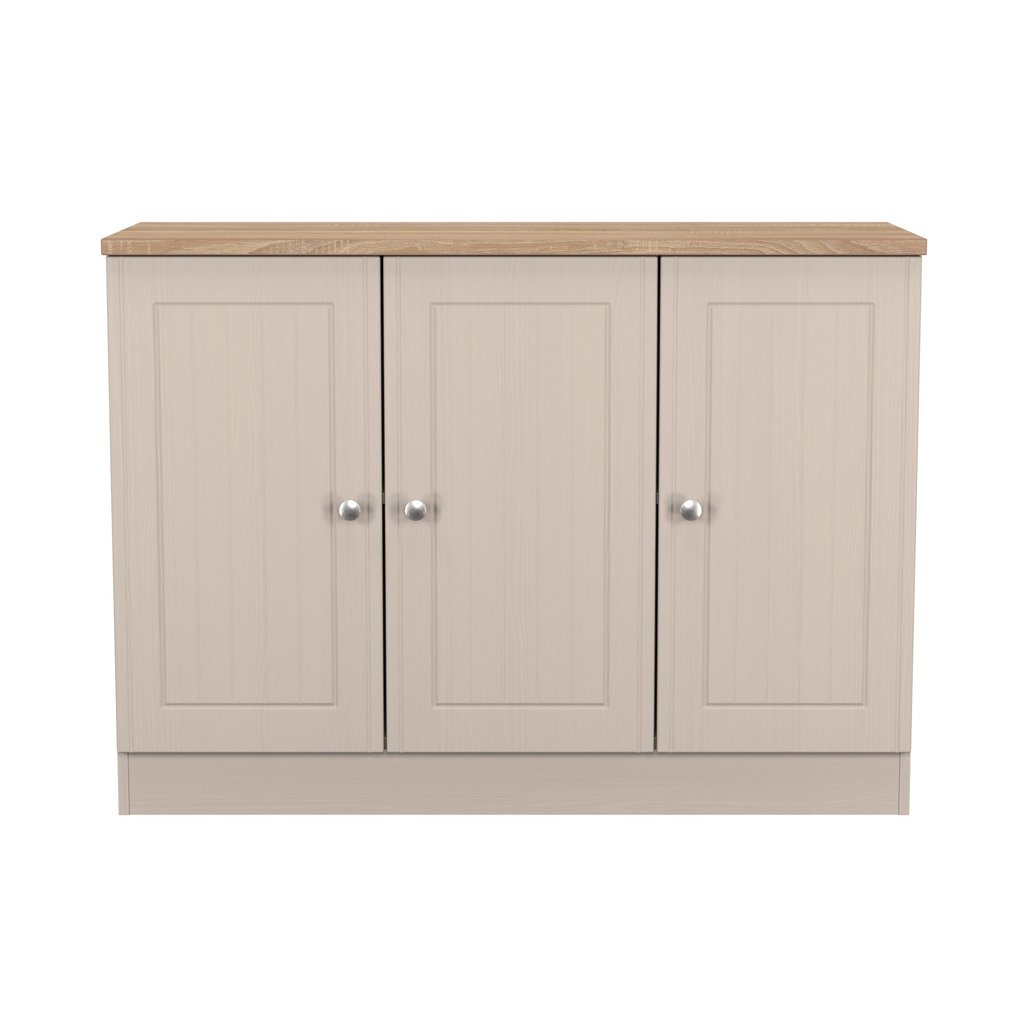 Vienna 3 Door Storage Unit with Oak Top