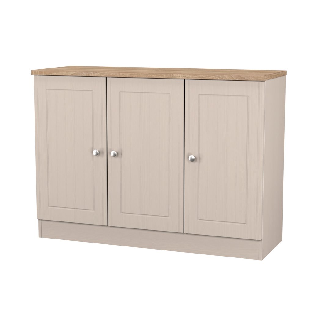 Vienna 3 Door Storage Unit with Oak Top