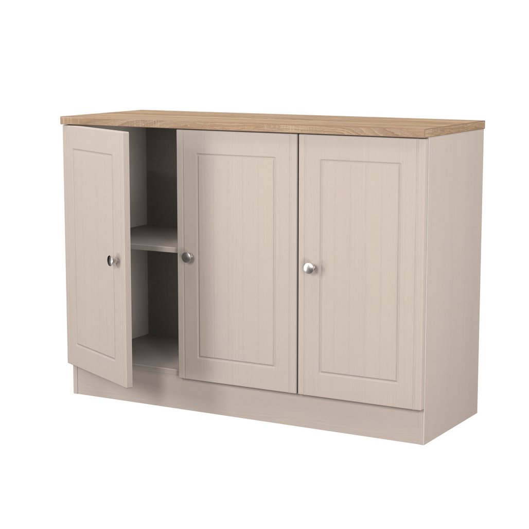Vienna 3 Door Storage Unit with Oak Top