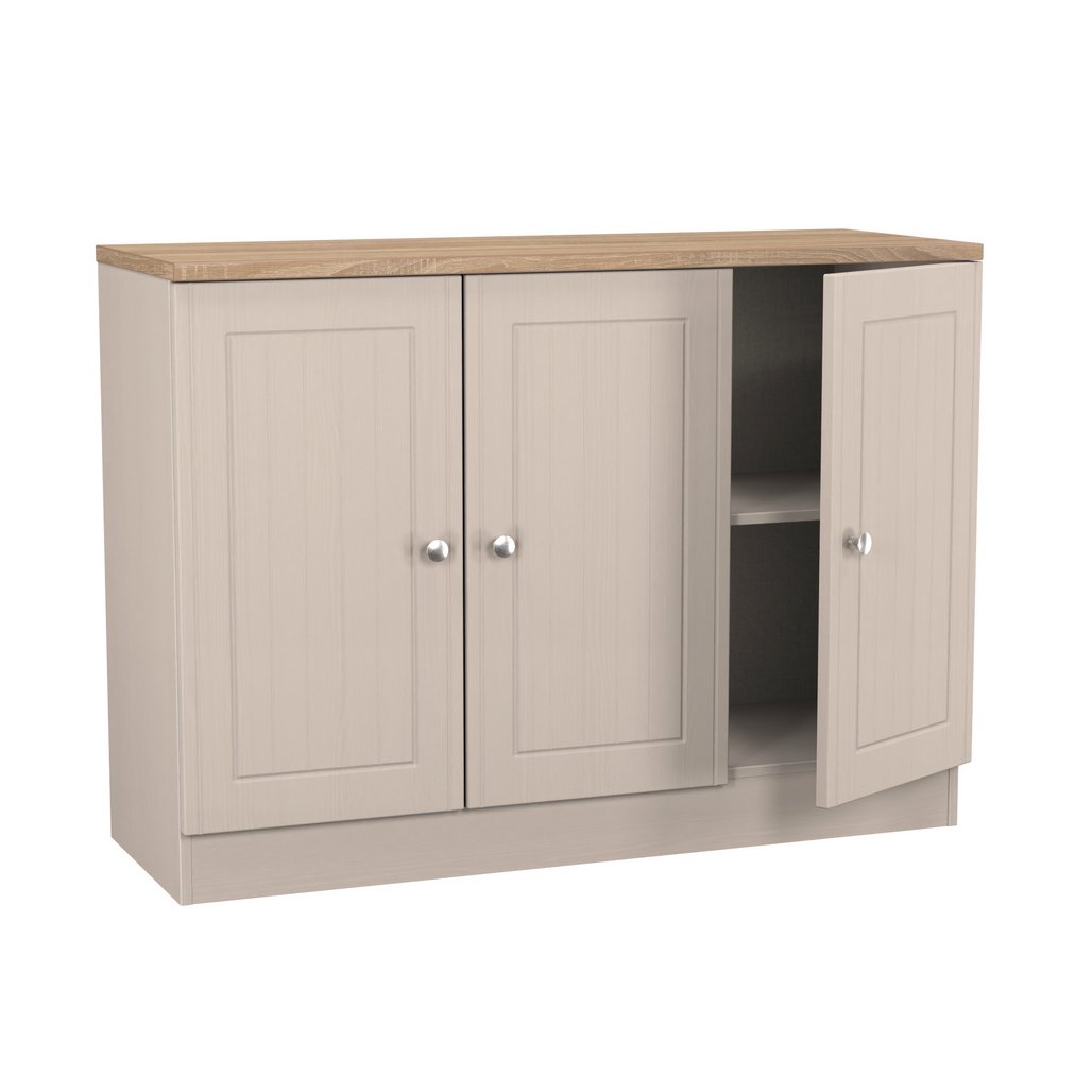 Vienna 3 Door Storage Unit with Oak Top