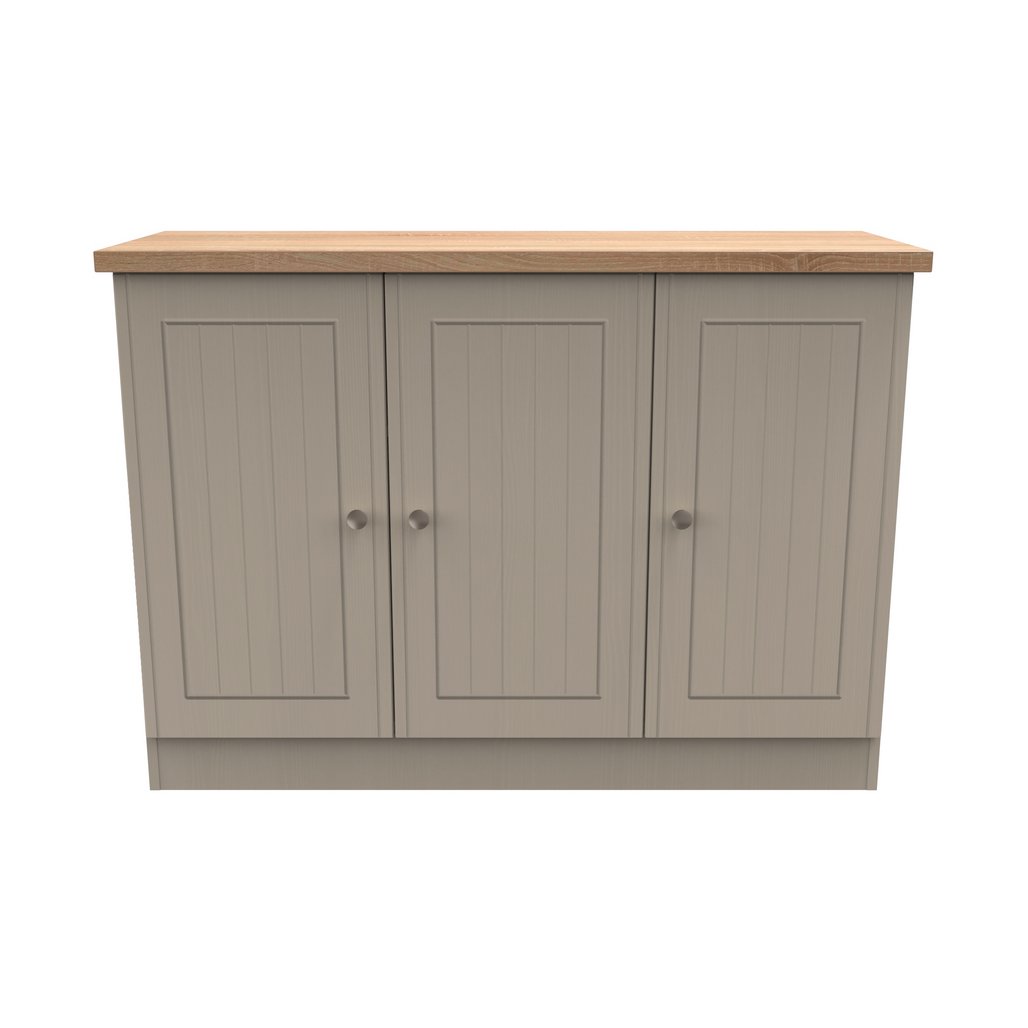 Vienna 3 Door Storage Unit with Oak Top