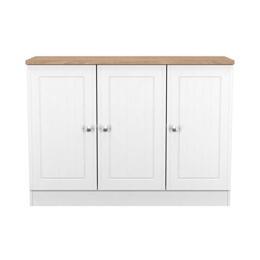 Vienna 3 Door Storage Unit with Oak Top